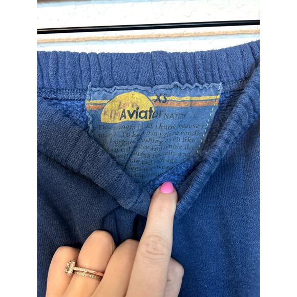 Aviator Nation Blue and Yellow Smiley Sweat Pants - Picture 2 of 3